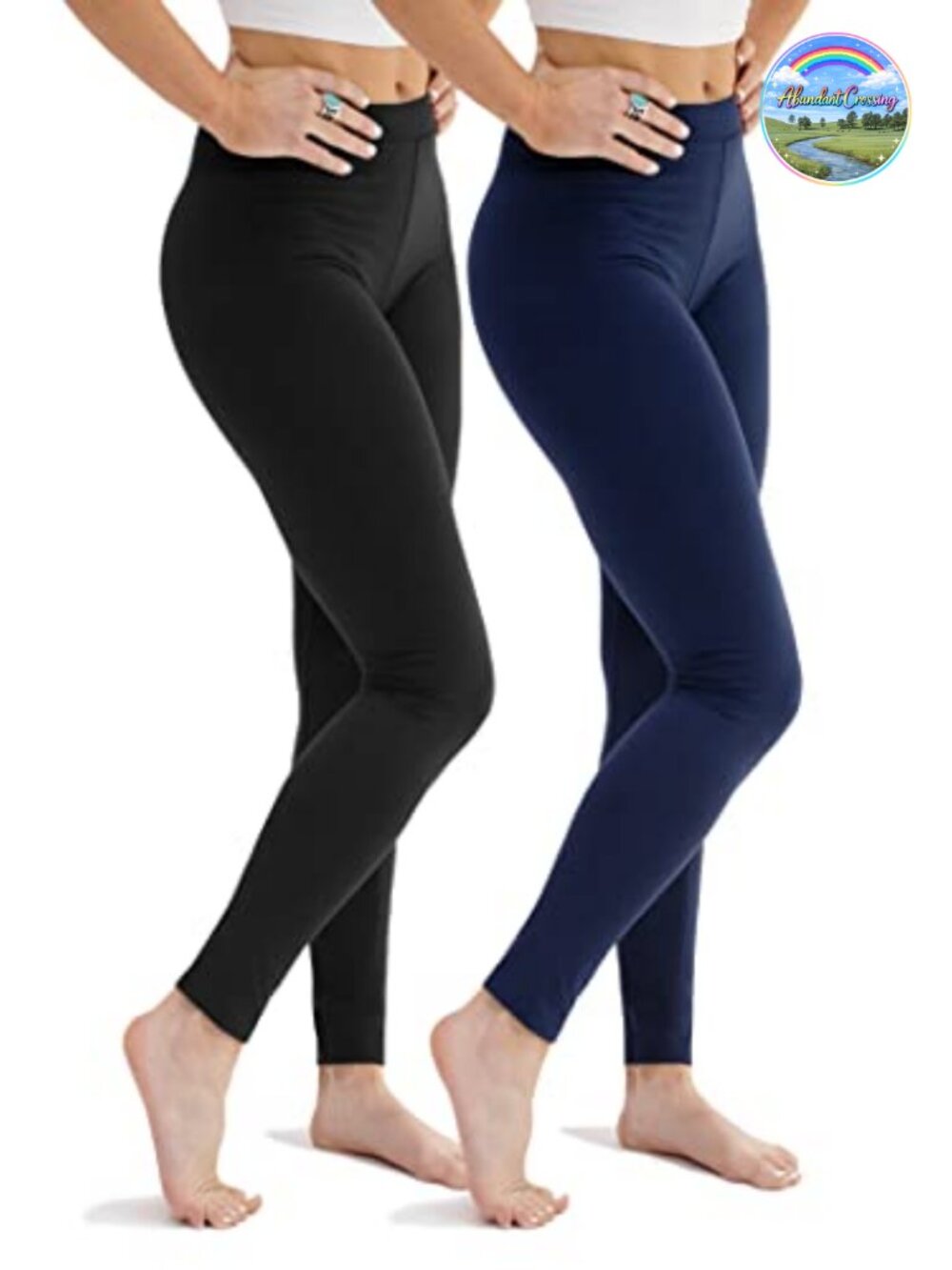 2 Pack High Waisted Buttery Soft Full Length Stretch Leggings